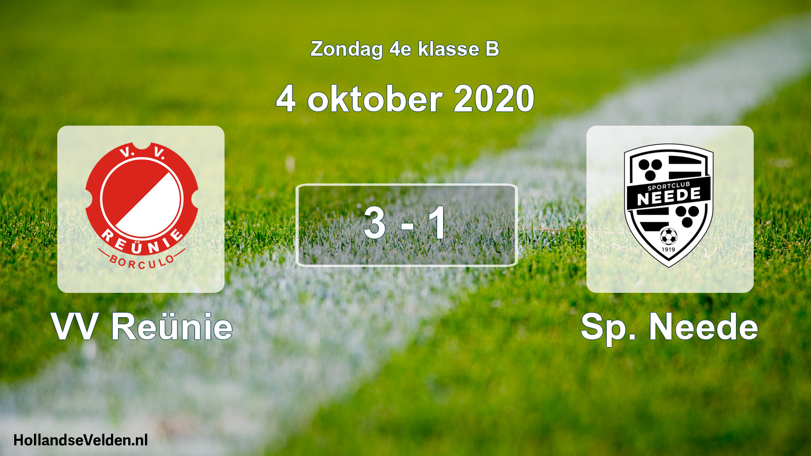 Total number of matches played: VV Reünie - Sp. Neede 3 - 1 (4 October 2020)