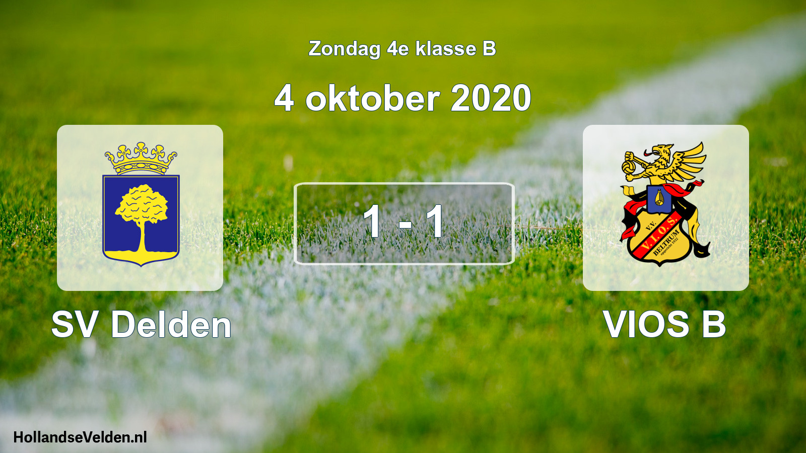 Total number of matches played: SV Delden - VIOS B 1 - 1 (4 October 2020)