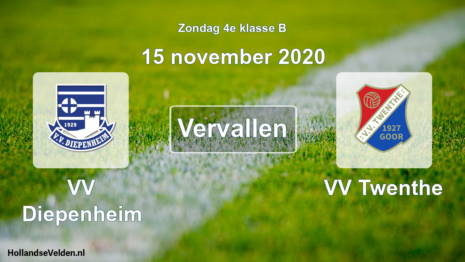 Scheduled Match: VV Diepenheim - VV Twenthe (15 November 2020)