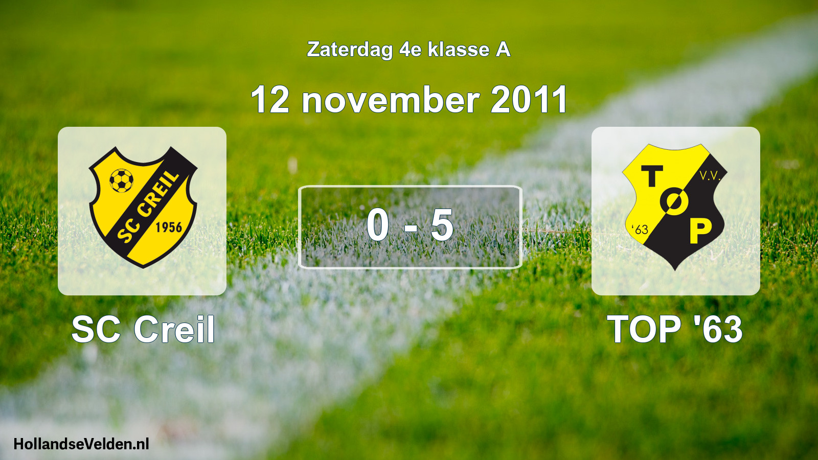 Total number of matches played: SC Creil - TOP '63 0 - 5 (12 November 2011)