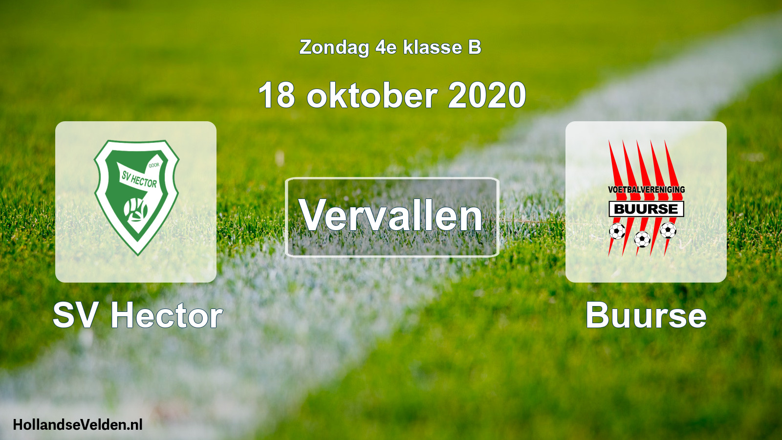 Scheduled Match: SV Hector - Buurse (18 October 2020)