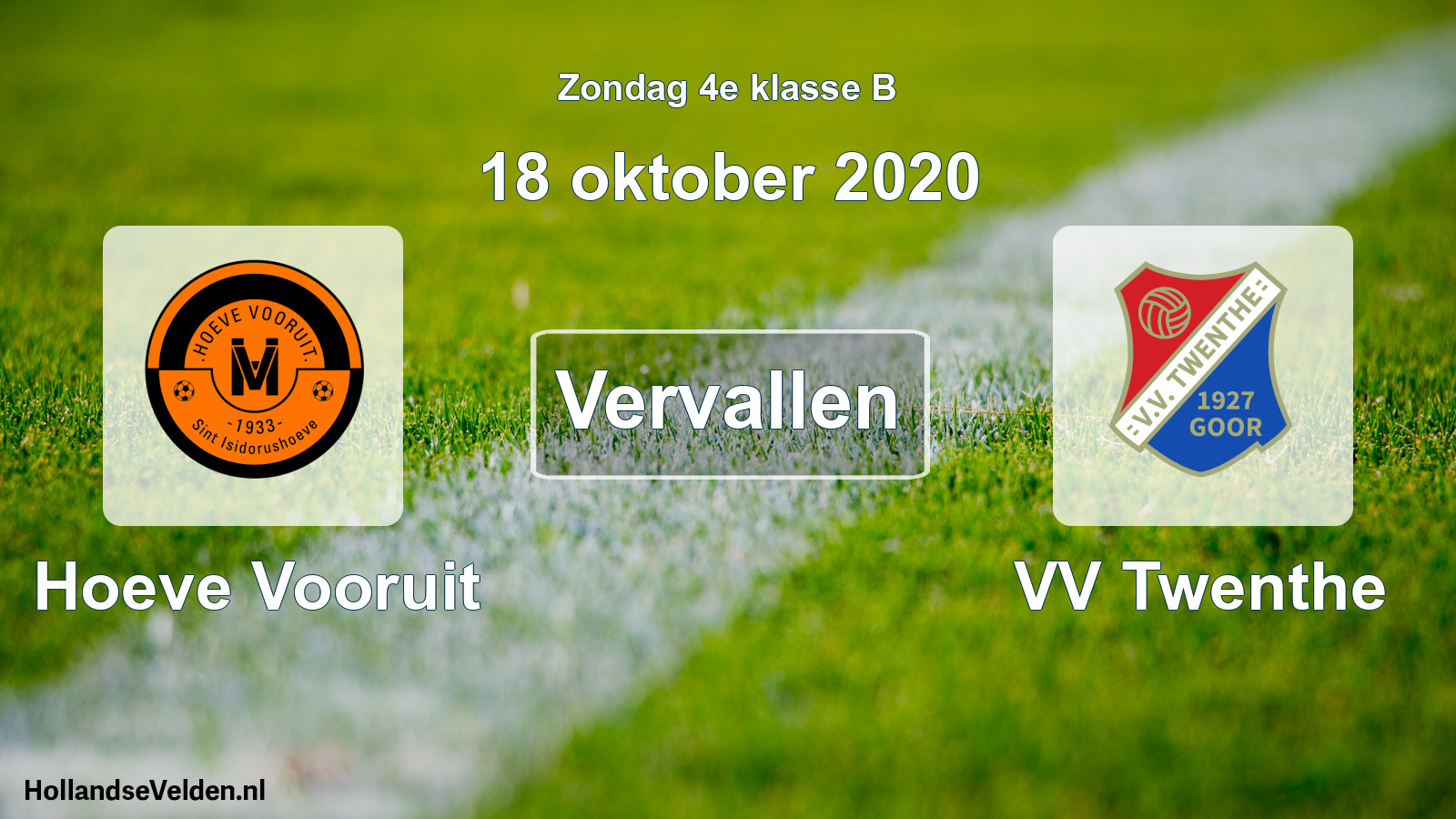 Scheduled Match: Hoeve Vooruit - VV Twenthe (18 October 2020)