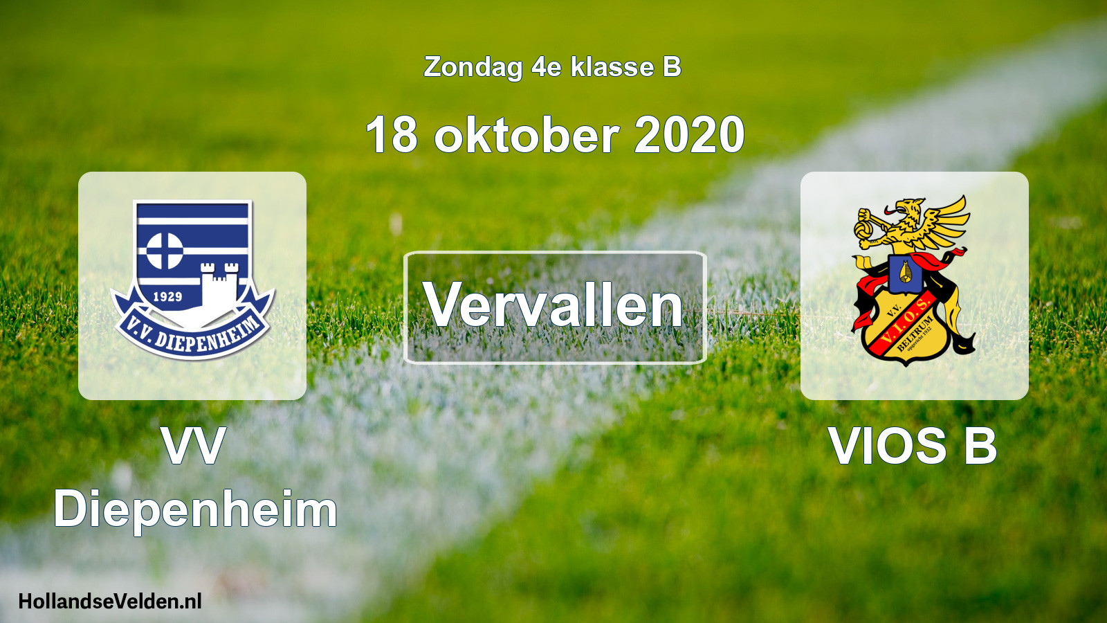Scheduled Match: VV Diepenheim - VIOS B (18 October 2020)