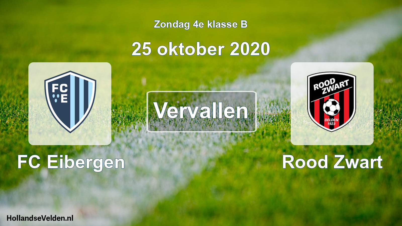 Scheduled Match: FC Eibergen - Rood Zwart (25 October 2020)