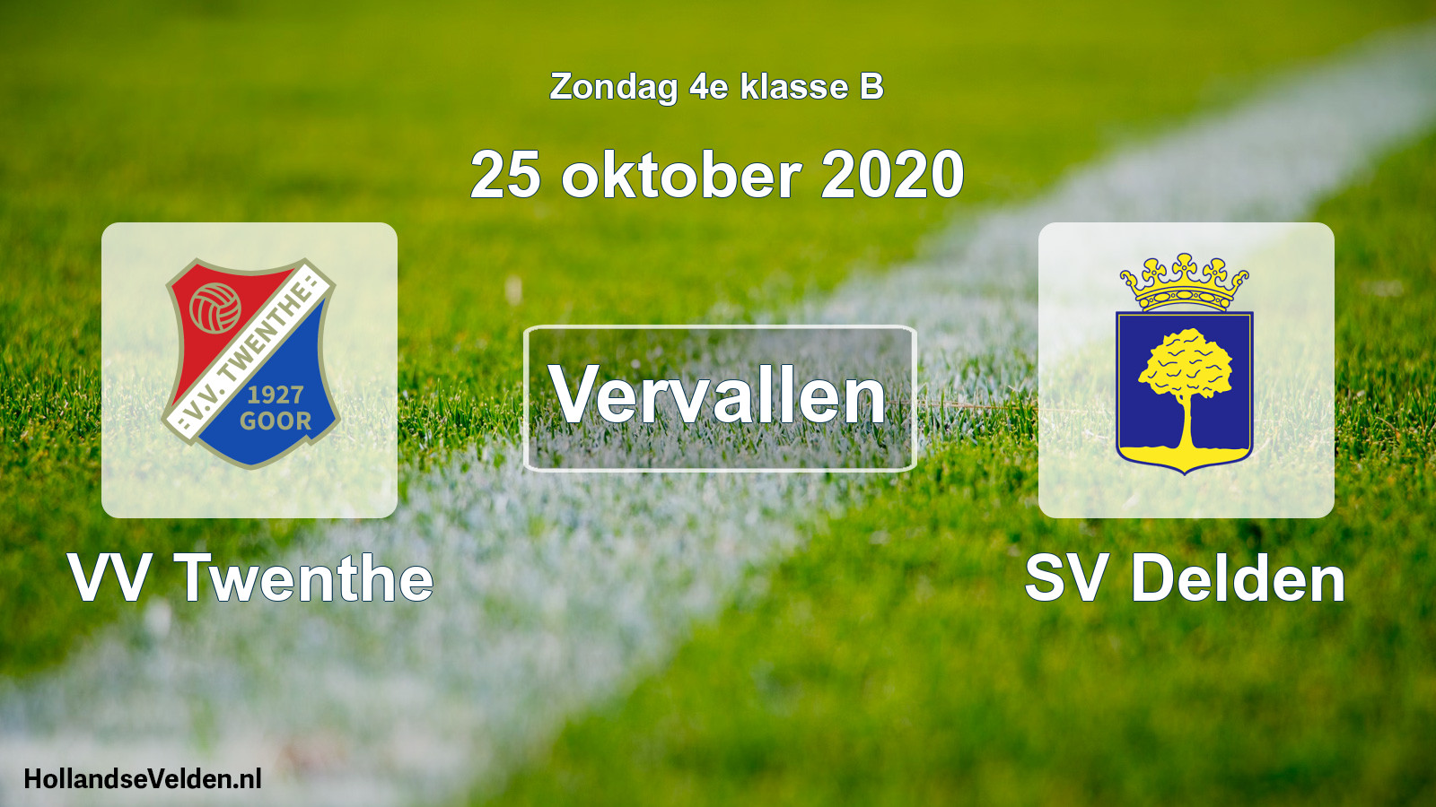 Scheduled Match: VV Twenthe - SV Delden (25 October 2020)