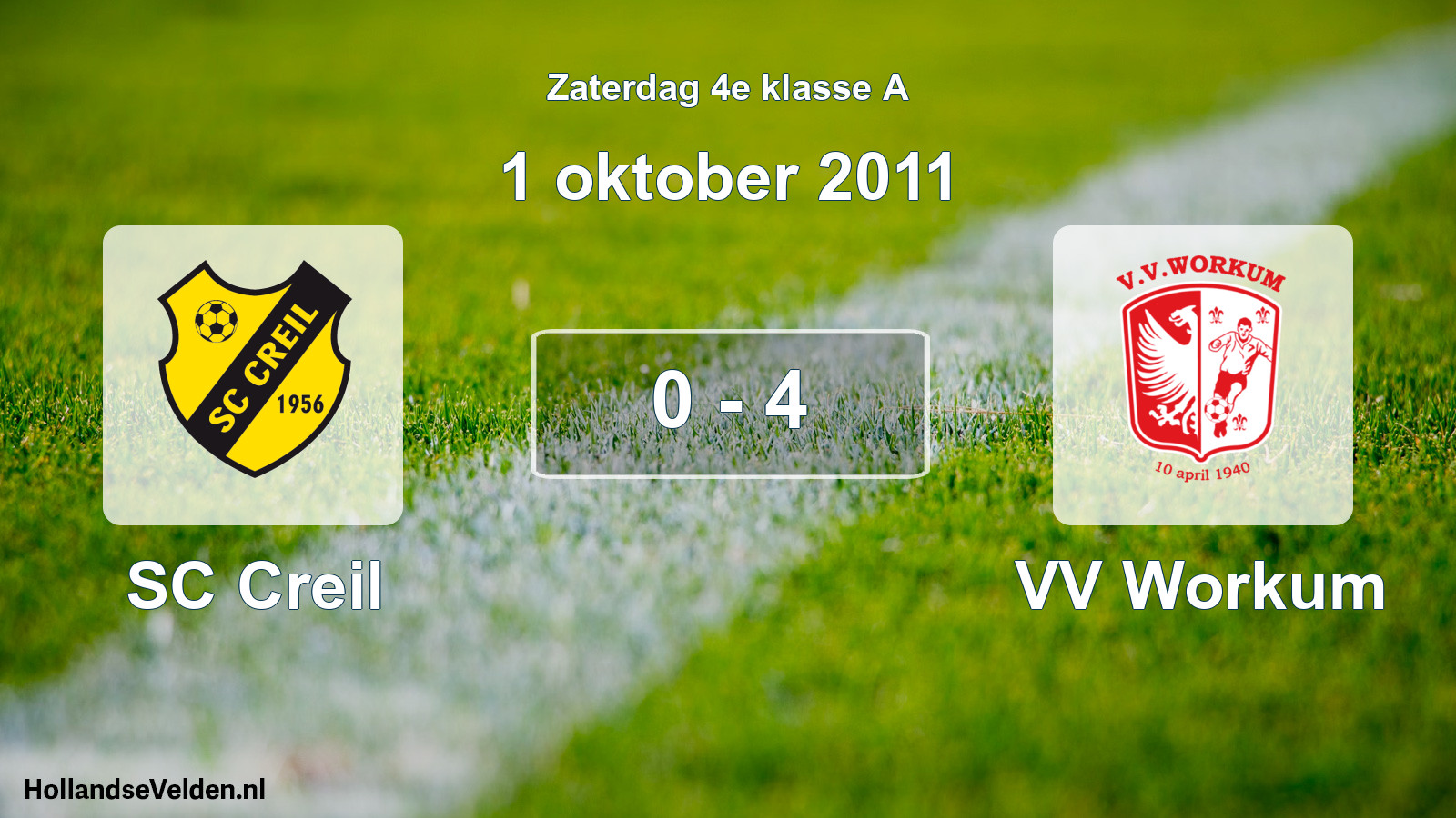 Total number of matches played: SC Creil - VV Workum 0 - 4 (1 October 2011)