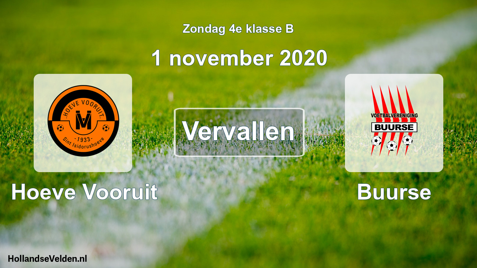 Scheduled Match: Hoeve Vooruit - Buurse (1 November 2020)