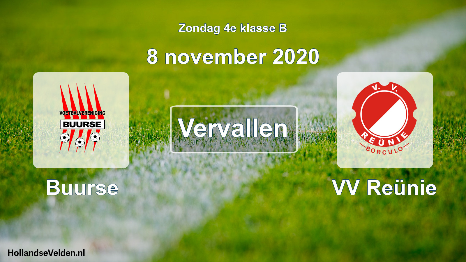Scheduled Match: Buurse - VV Reünie (8 November 2020)