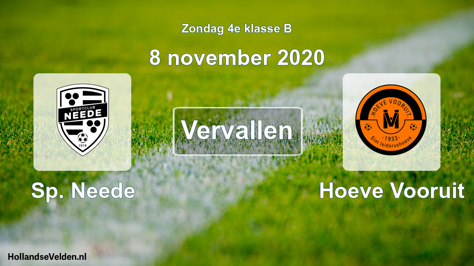 Scheduled Match: Sp. Neede - Hoeve Vooruit (8 November 2020)