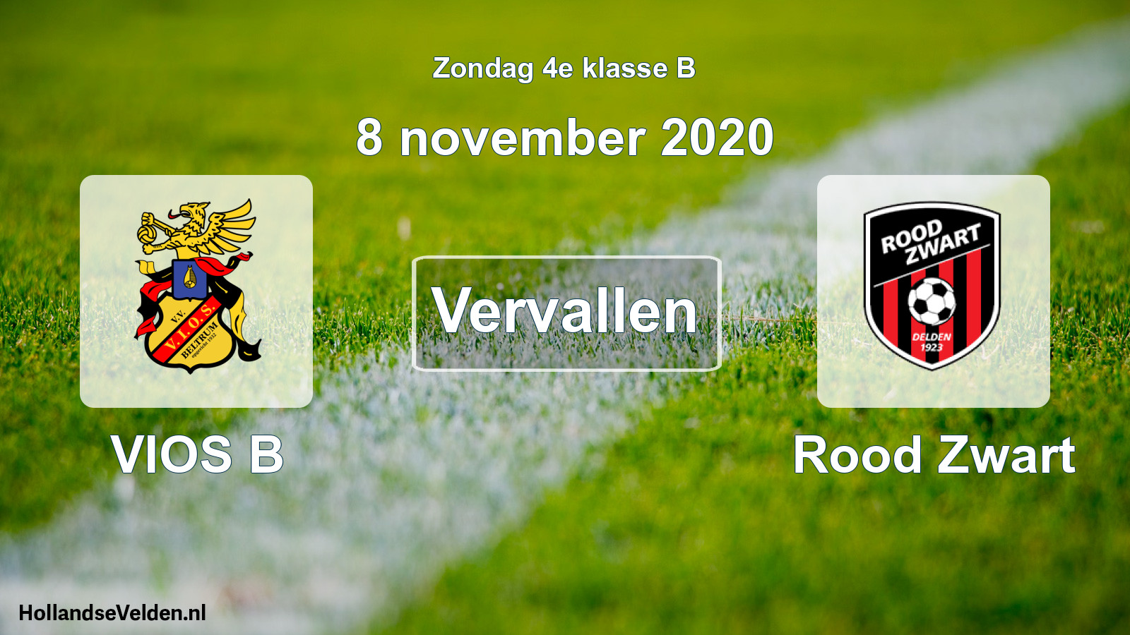 Scheduled Match: VIOS B - Rood Zwart (8 November 2020)