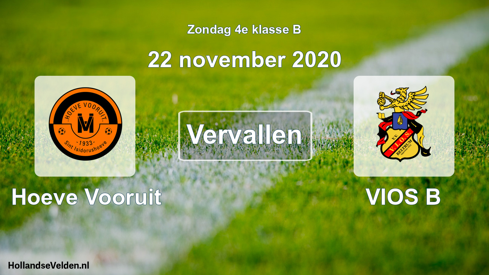Scheduled Match: Hoeve Vooruit - VIOS B (22 November 2020)