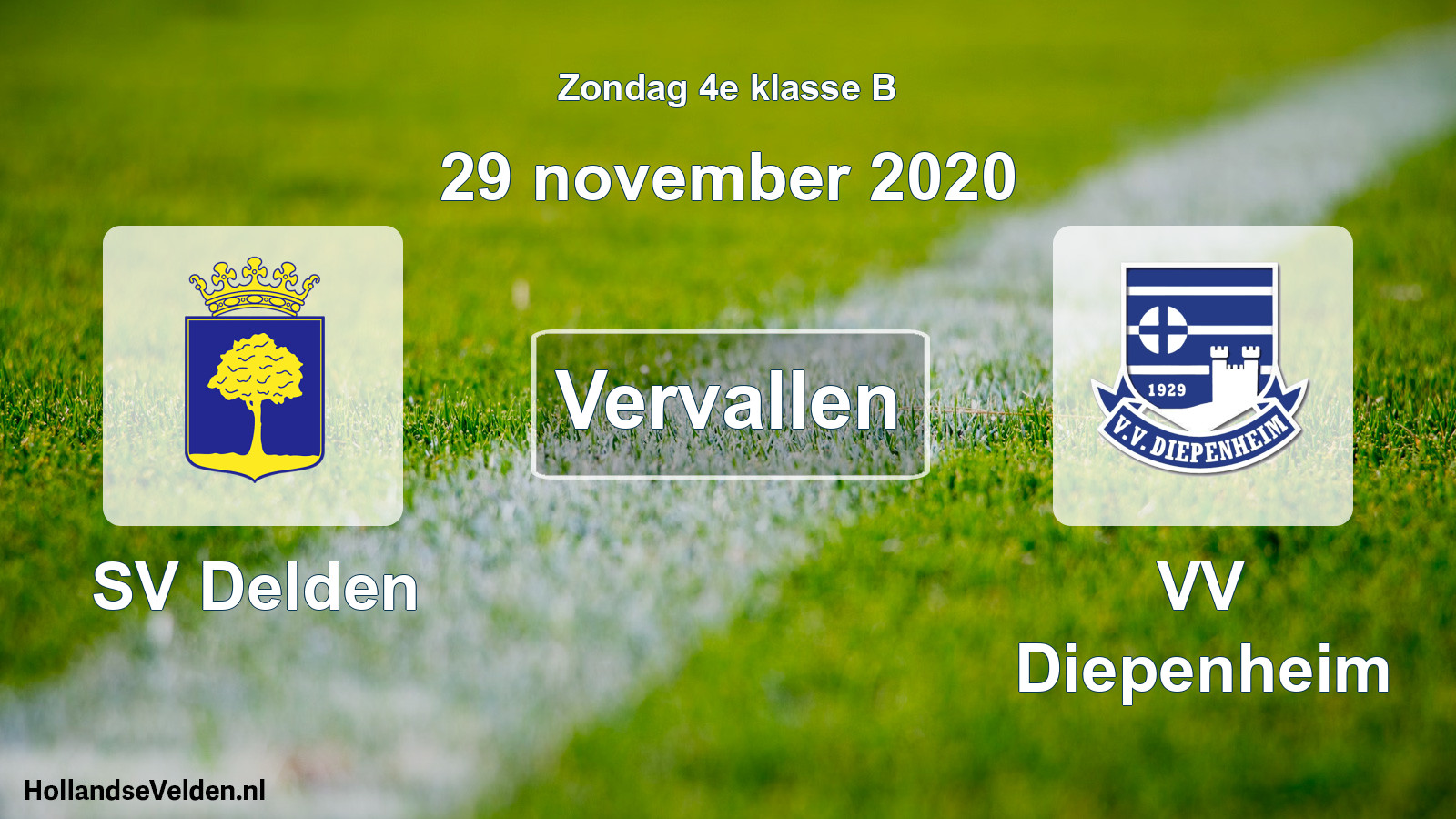 Scheduled Match: SV Delden - VV Diepenheim (29 November 2020)