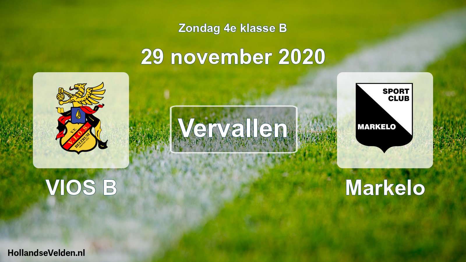 Scheduled Match: VIOS B - Markelo (29 November 2020)