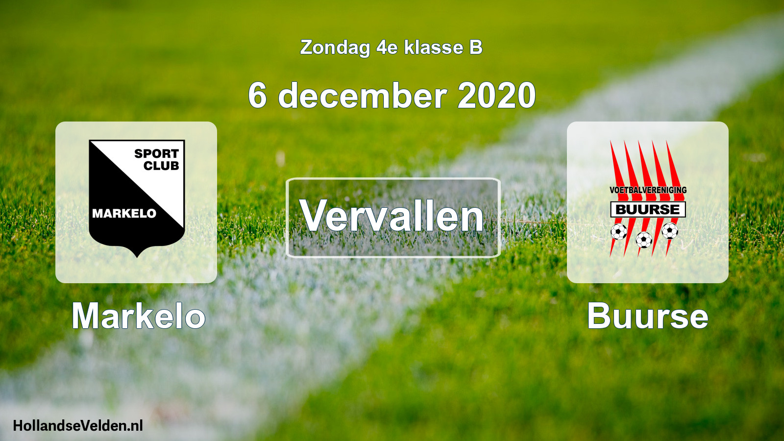 Scheduled Match: Markelo - Buurse (6 December 2020)