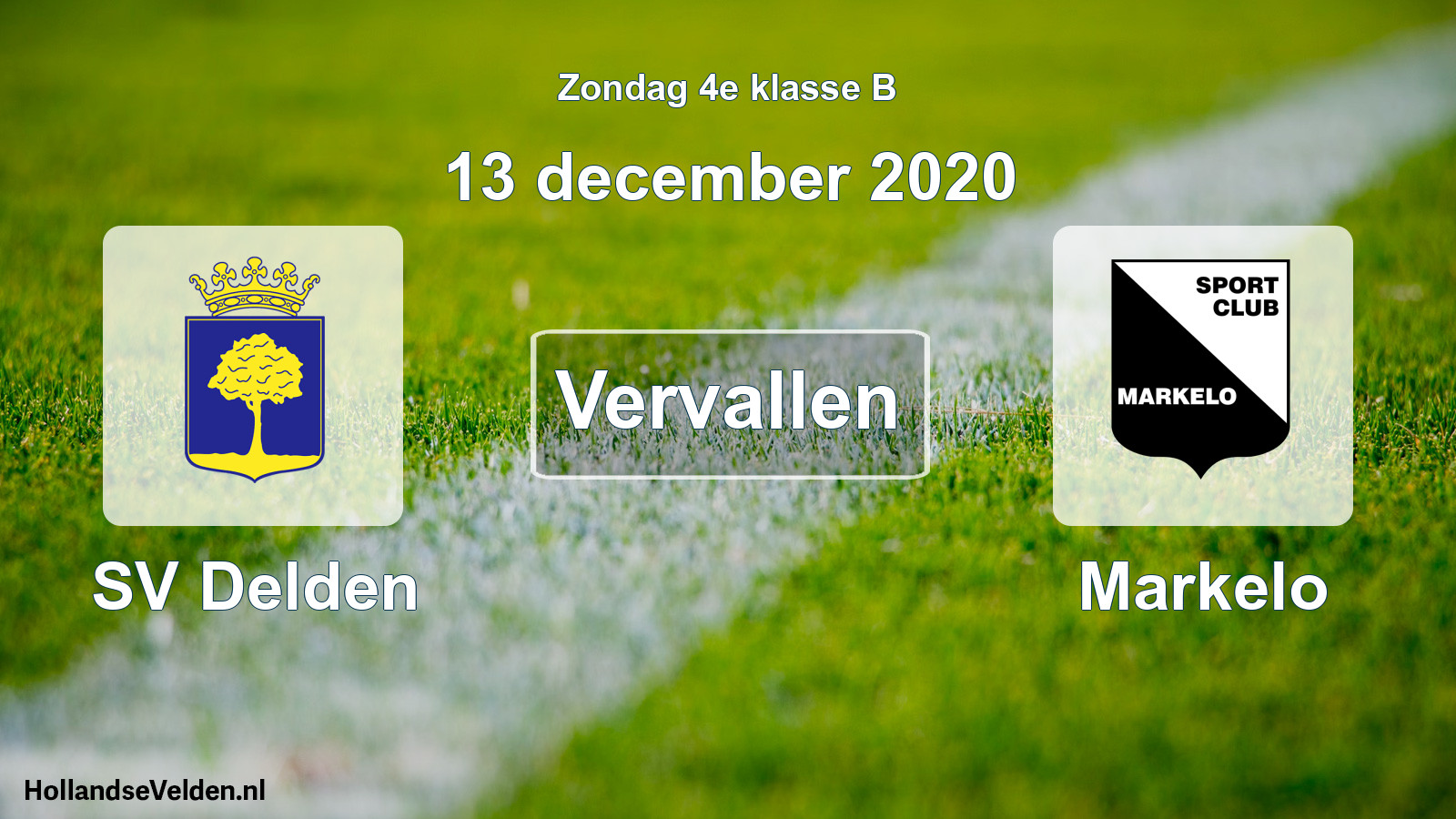 Scheduled Match: SV Delden - Markelo (13 December 2020)