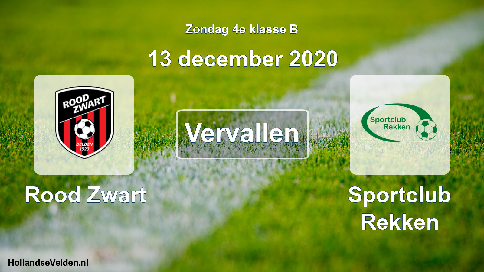 Scheduled Match: Rood Zwart - Sportclub Rekken (13 December 2020)