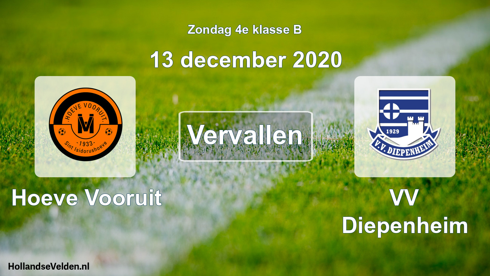 Scheduled Match: Hoeve Vooruit - VV Diepenheim (13 December 2020)