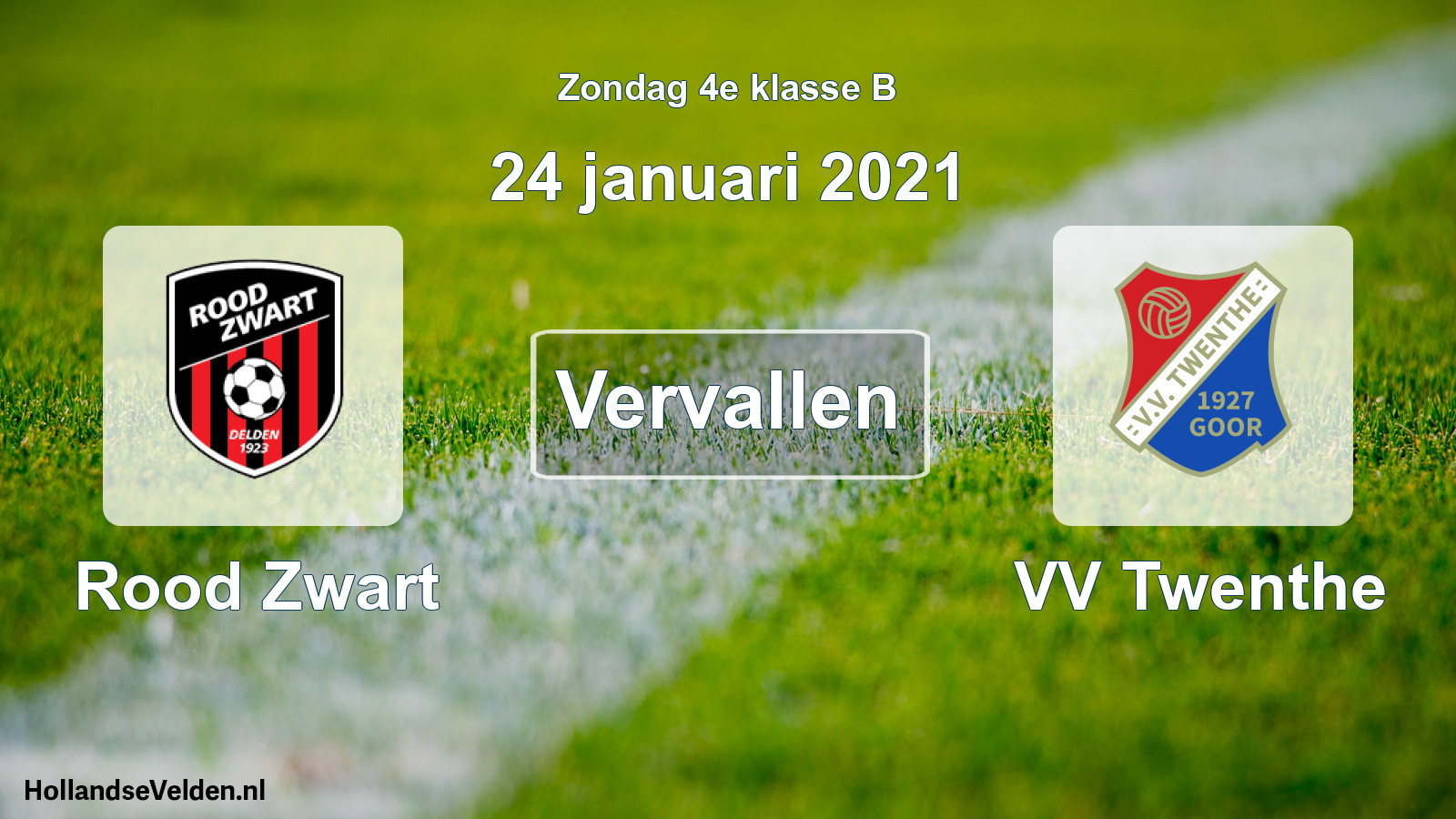 Scheduled Match: Rood Zwart - VV Twenthe (24 January 2021)