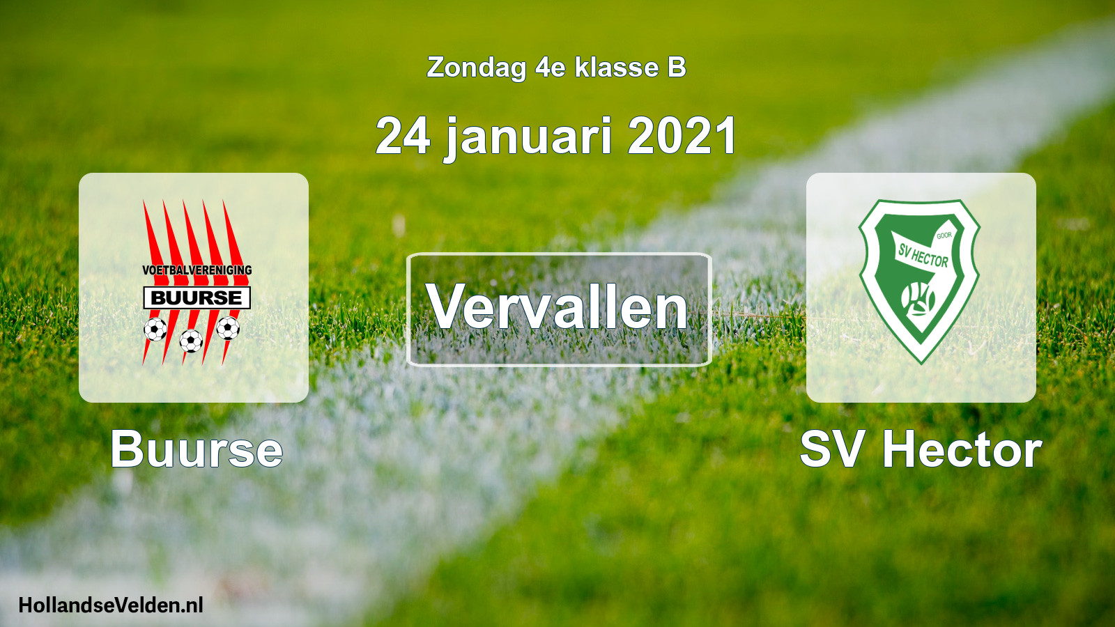 Scheduled Match: Buurse - SV Hector (24 January 2021)