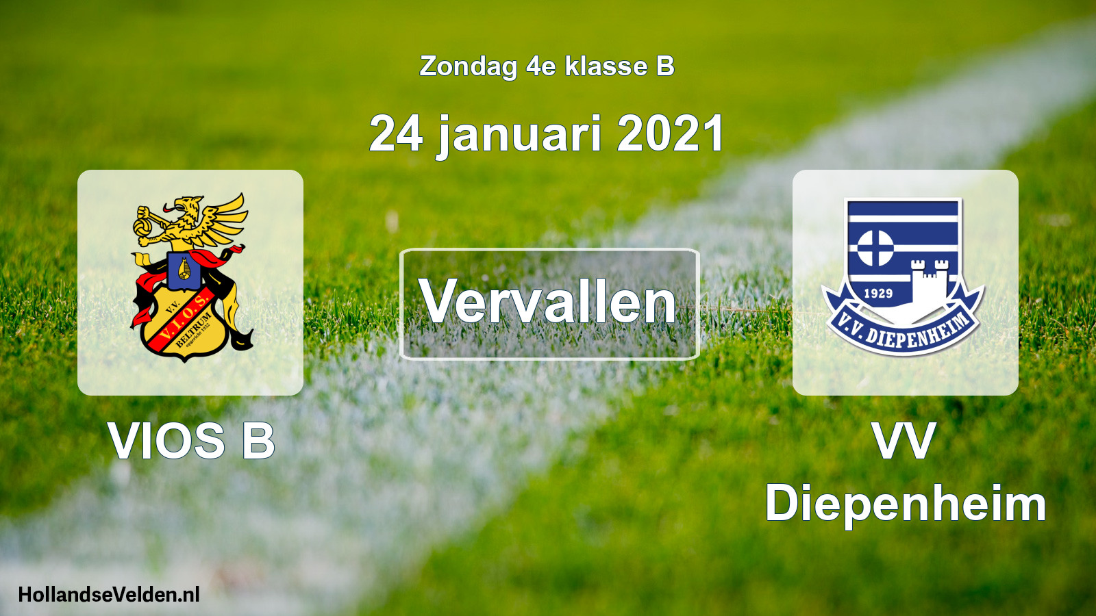 Scheduled Match: VIOS B - VV Diepenheim (24 January 2021)