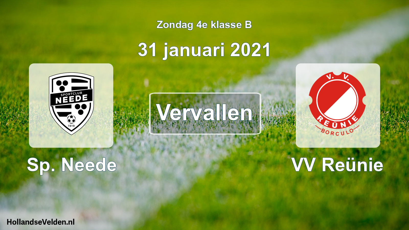 Scheduled Match: Sp. Neede - VV Reünie (31 January 2021)