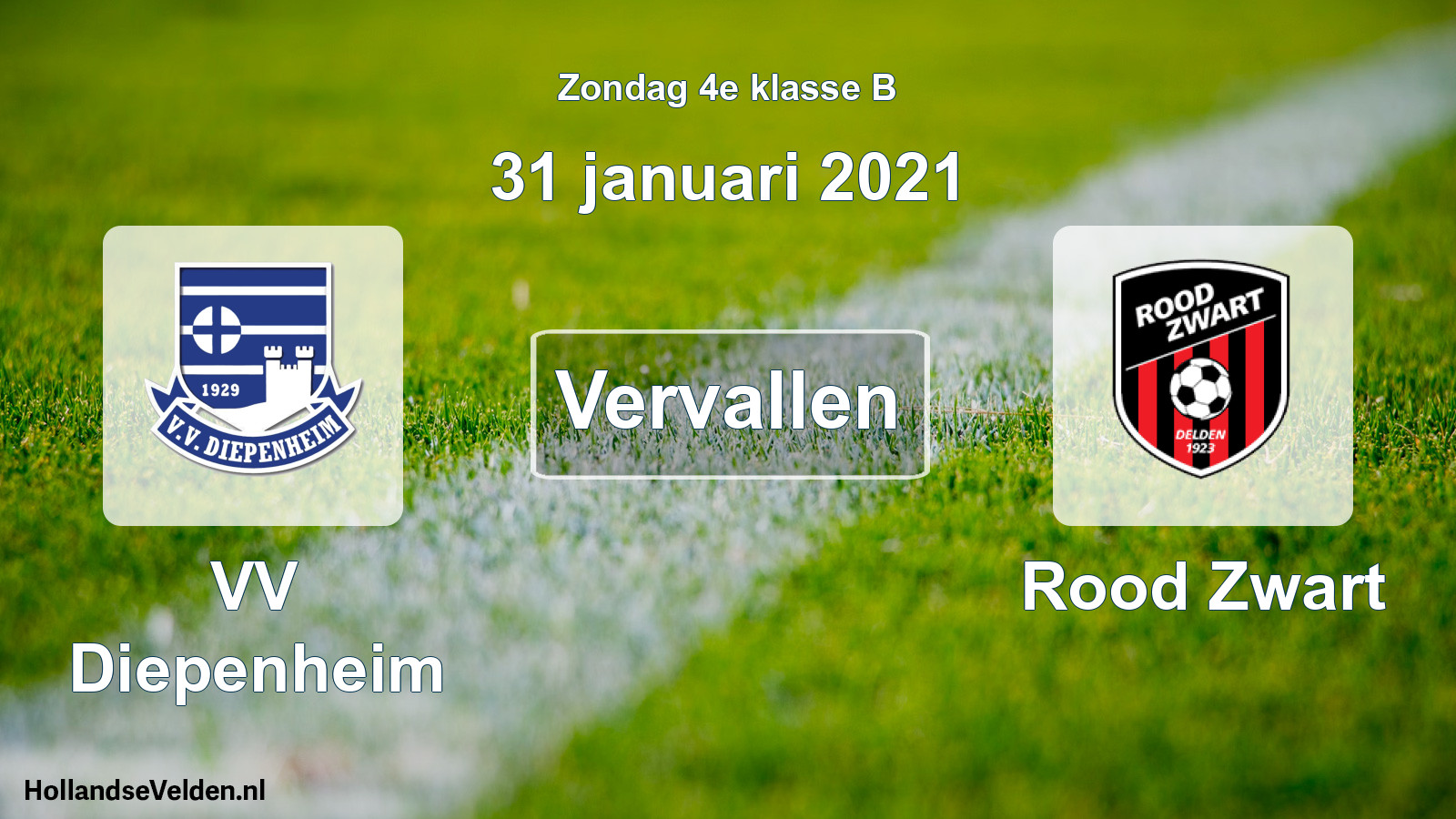 Scheduled Match: VV Diepenheim - Rood Zwart (31 January 2021)