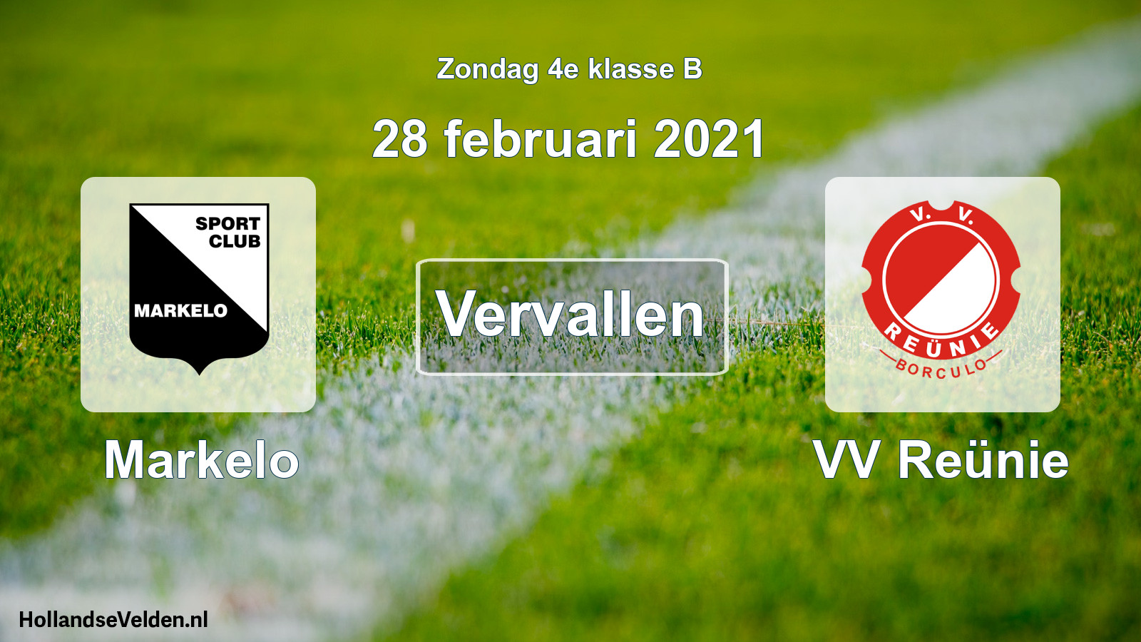 Scheduled Match: Markelo - VV Reünie (28 February 2021)