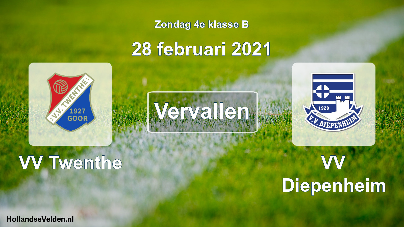Scheduled Match: VV Twenthe - VV Diepenheim (28 February 2021)