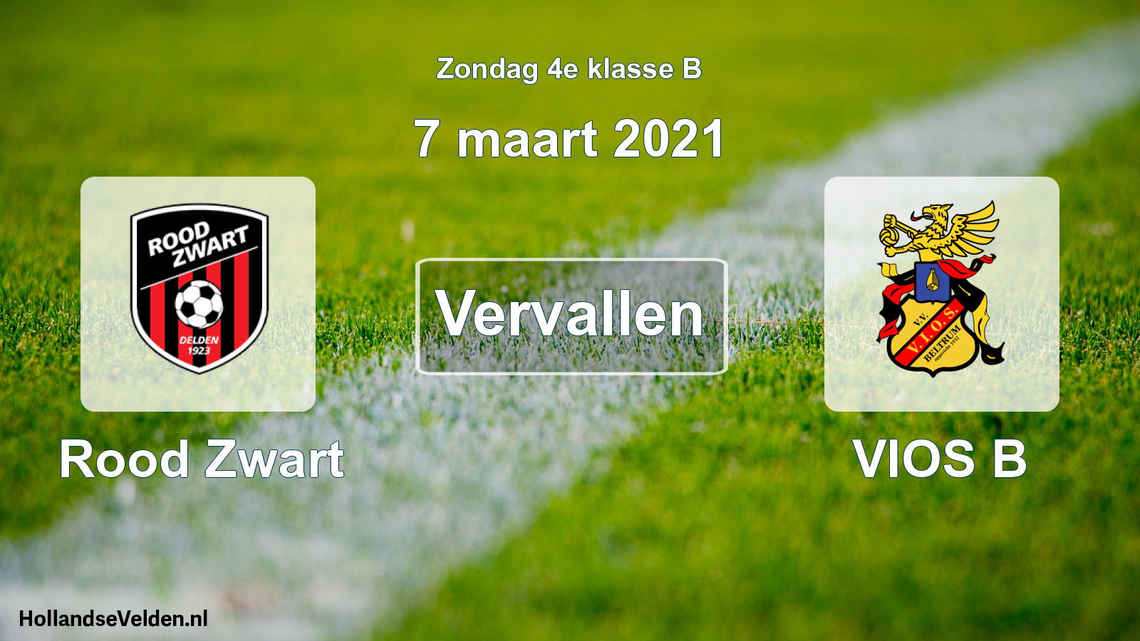 Scheduled Match: Rood Zwart - VIOS B (7 March 2021)