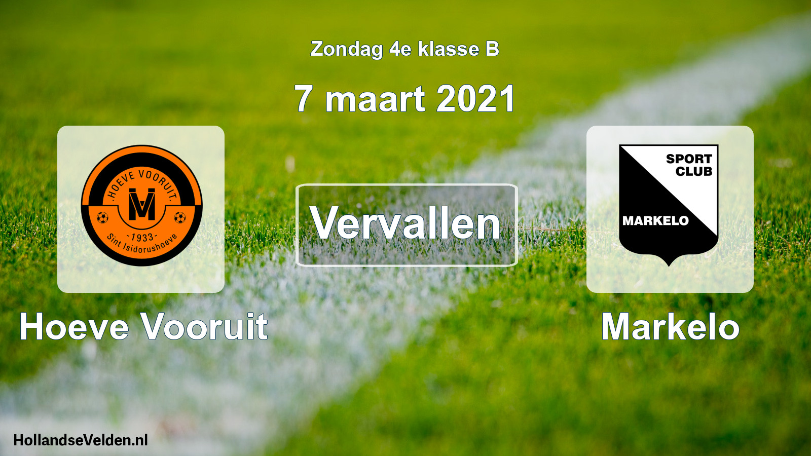 Scheduled Match: Hoeve Vooruit - Markelo (7 March 2021)