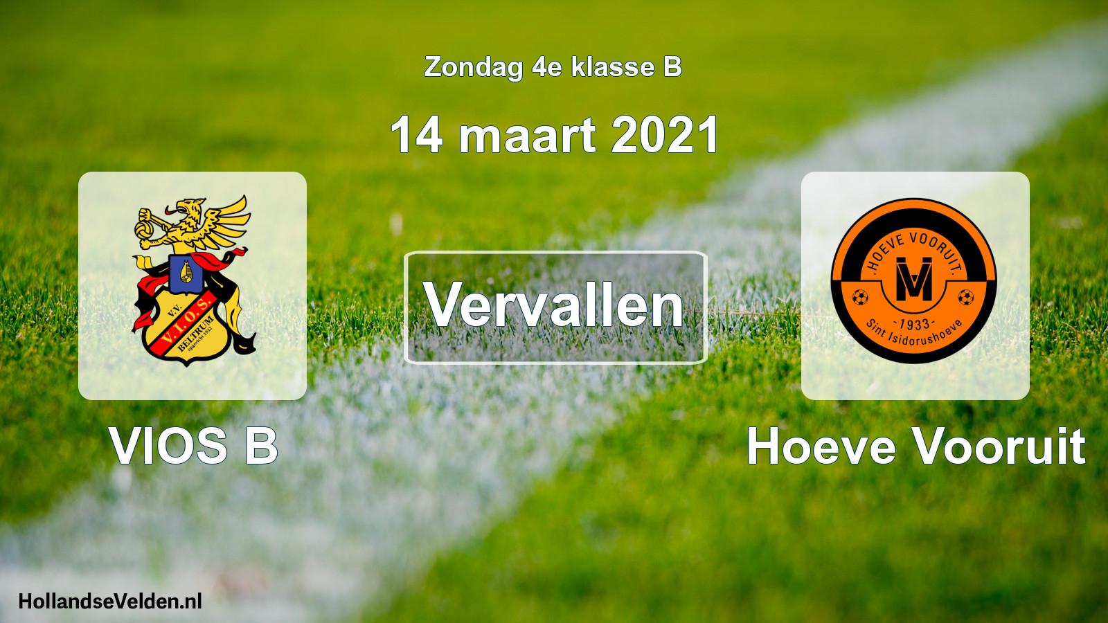 Scheduled Match: VIOS B - Hoeve Vooruit (14 March 2021)