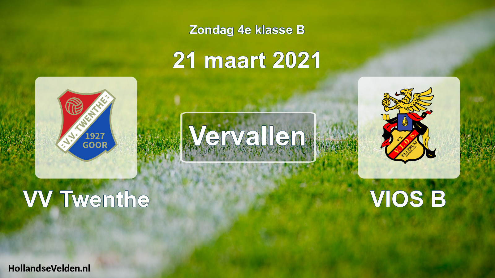 Scheduled Match: VV Twenthe - VIOS B (21 March 2021)