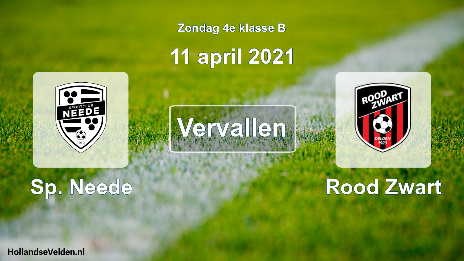 Scheduled Match: Sp. Neede - Rood Zwart (11 April 2021)