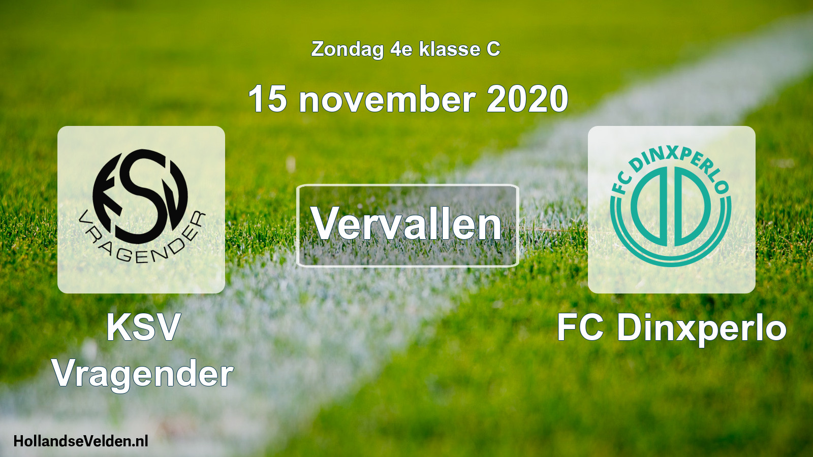 Scheduled Match: KSV Vragender - FC Dinxperlo (15 November 2020)