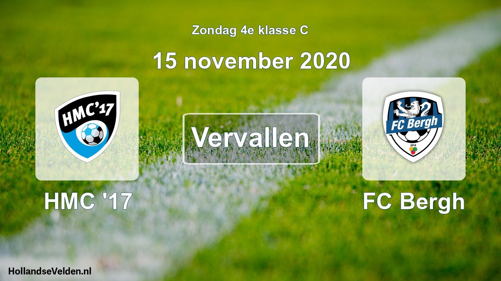Scheduled Match: HMC '17 - FC Bergh (15 November 2020)