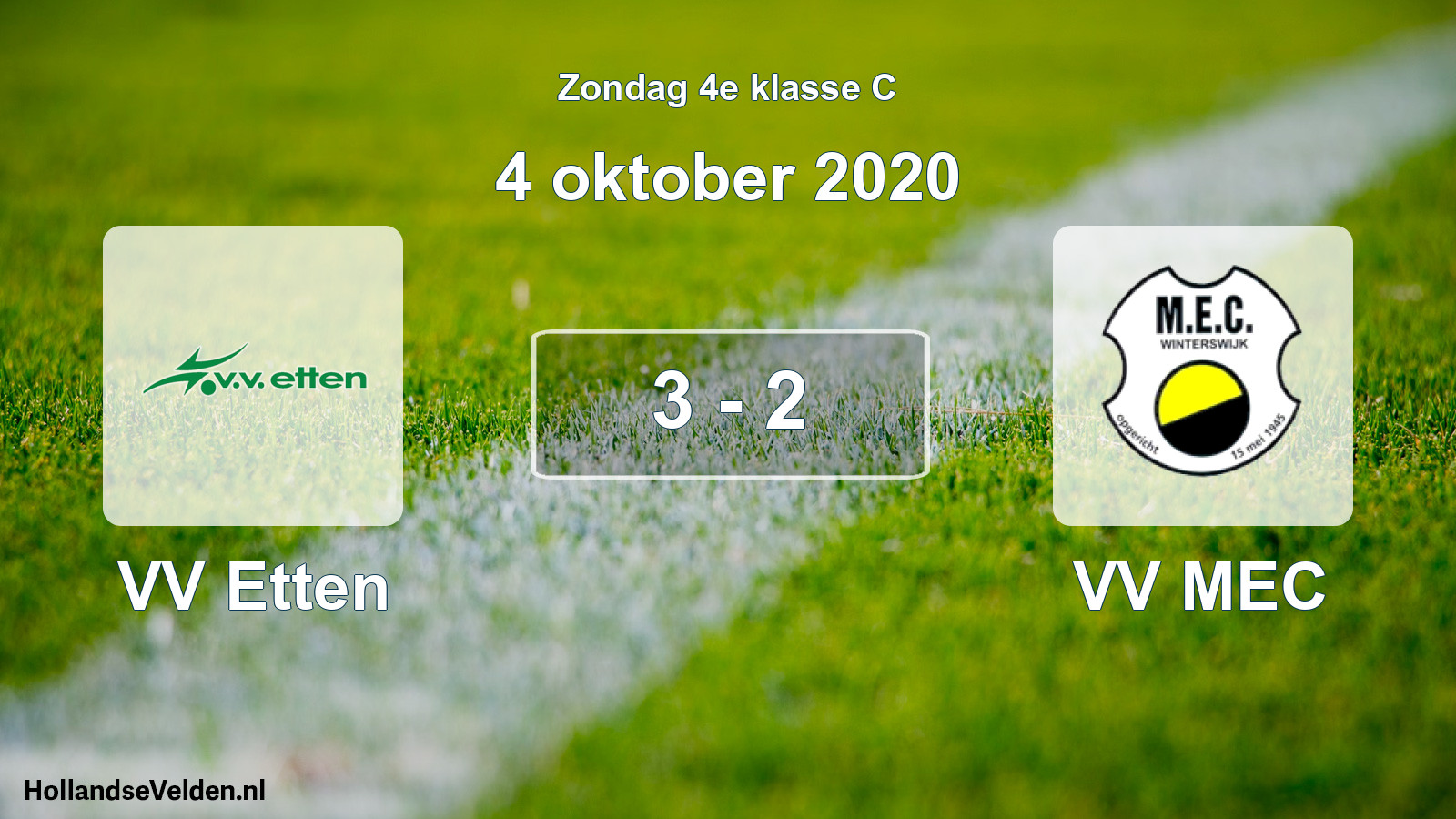 Total number of matches played: VV Etten - VV MEC 3 - 2 (4 October 2020)