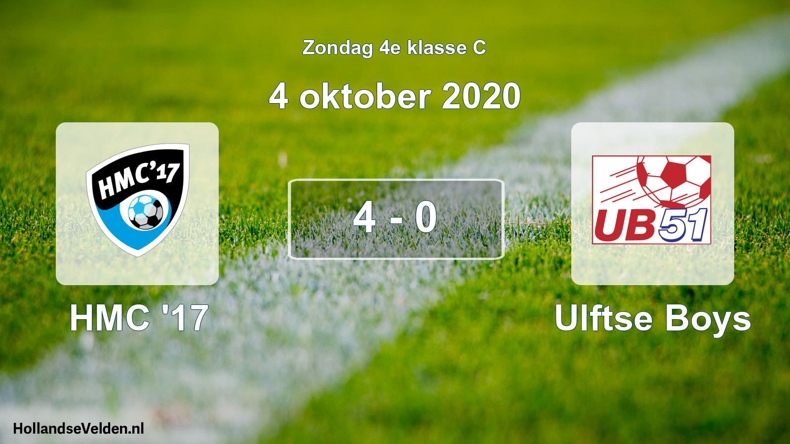 Total number of matches played: HMC '17 - Ulftse Boys 4 - 0 (4 October 2020)