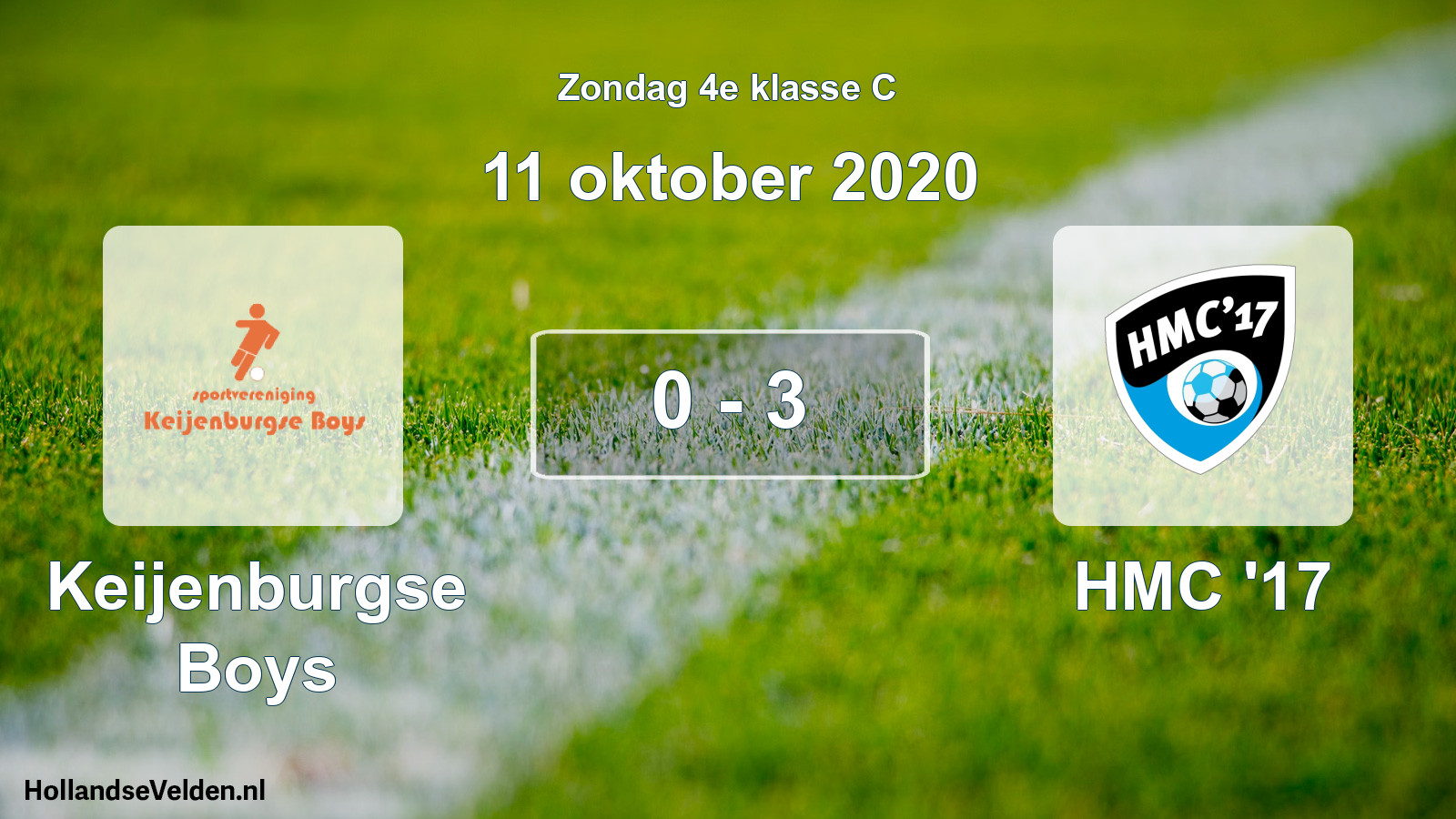 Total number of matches played: Keijenburgse Boys - HMC '17 0 - 3 (11 October 2020)