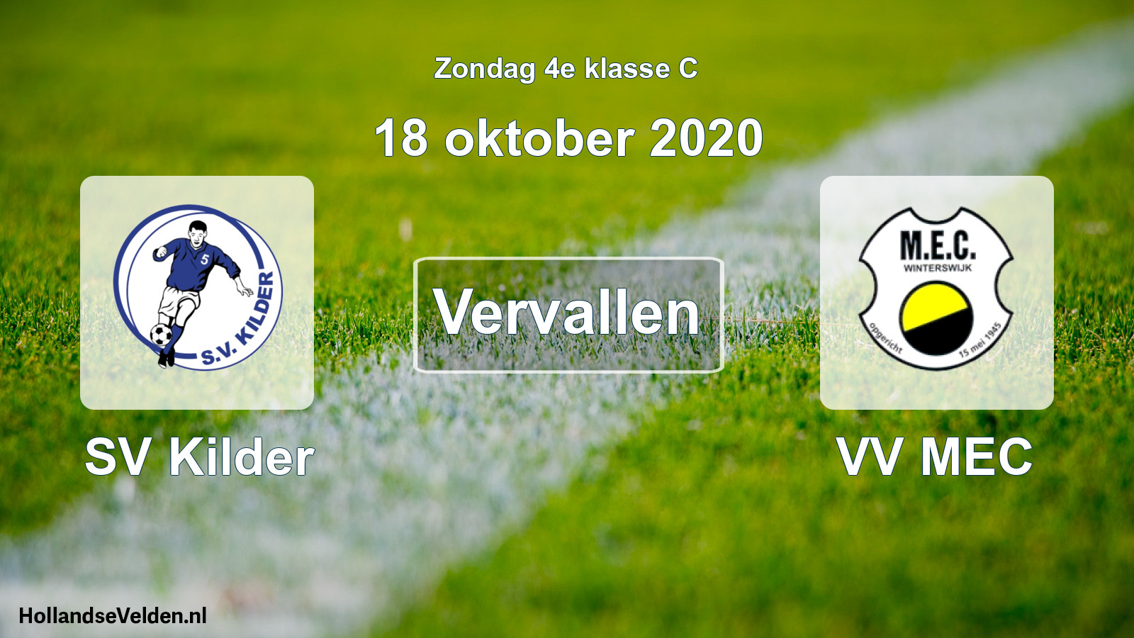 Scheduled Match: SV Kilder - VV MEC (18 October 2020)