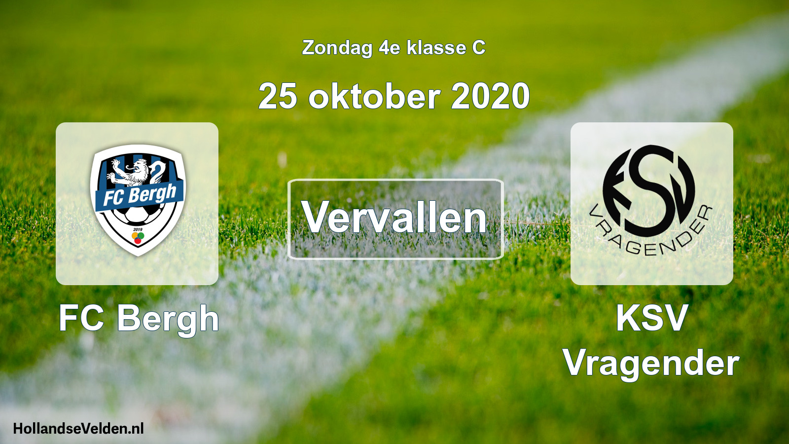 Scheduled Match: FC Bergh - KSV Vragender (25 October 2020)