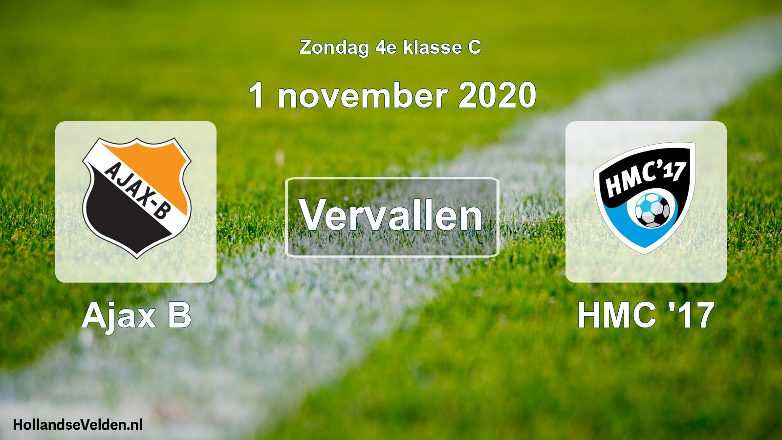 Scheduled Match: Ajax B - HMC '17 (1 November 2020)