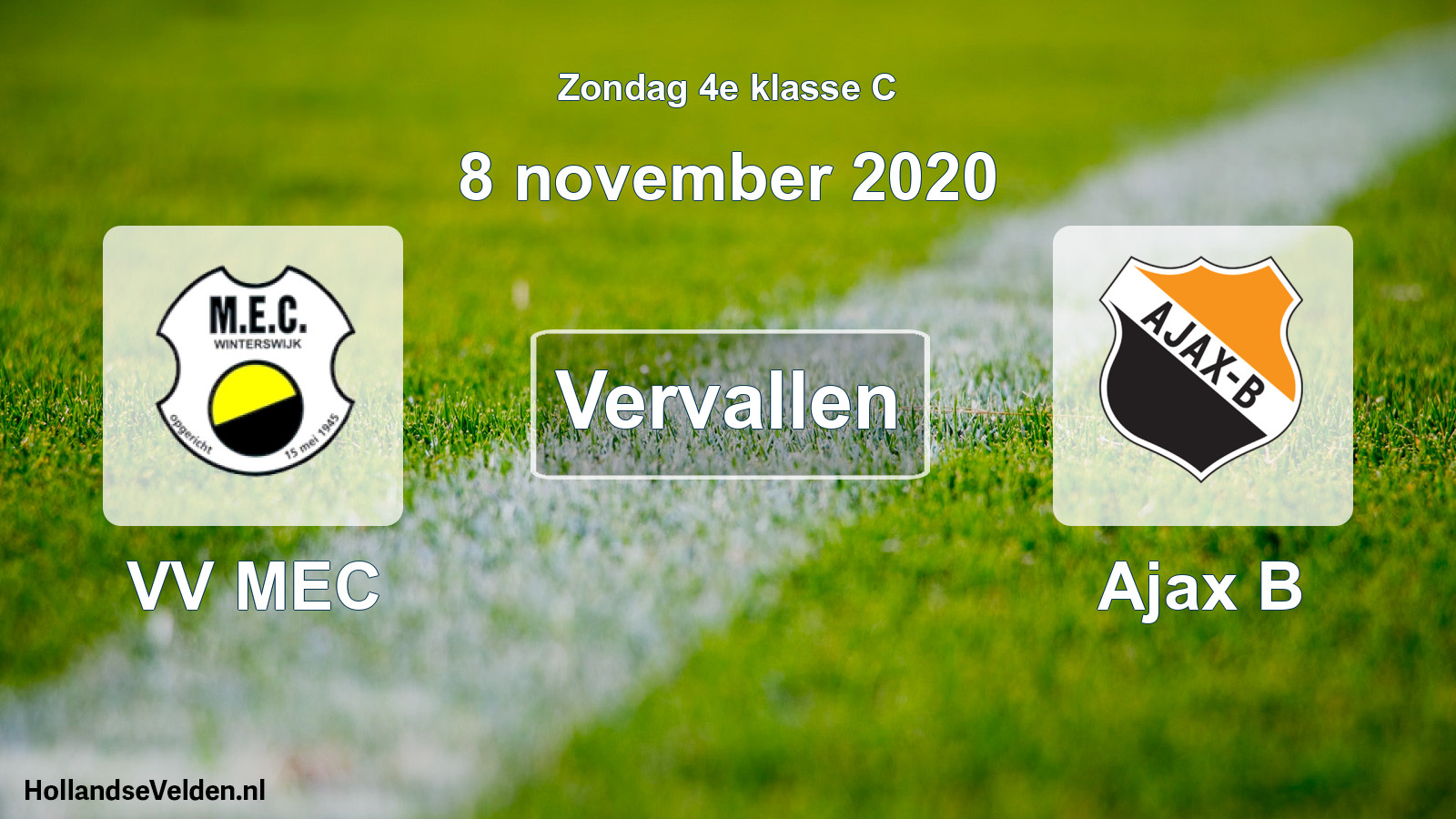 Scheduled Match: VV MEC - Ajax B (8 November 2020)
