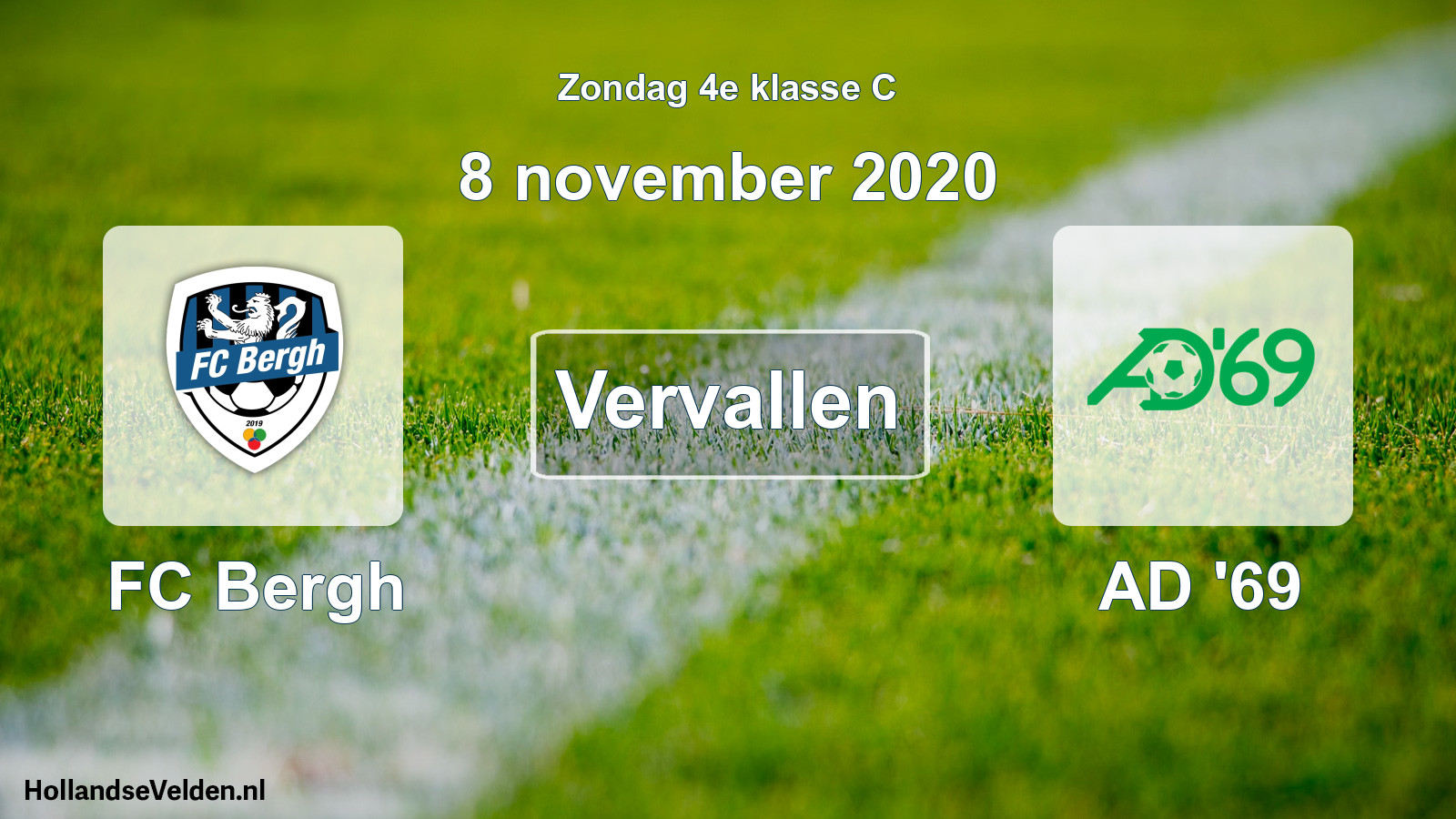 Scheduled Match: FC Bergh - AD '69 (8 November 2020)
