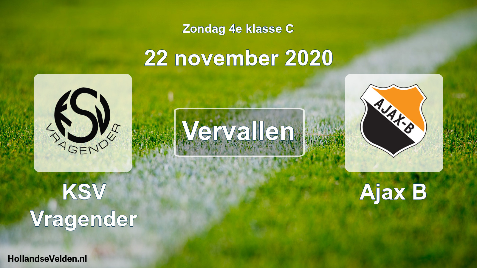 Scheduled Match: KSV Vragender - Ajax B (22 November 2020)