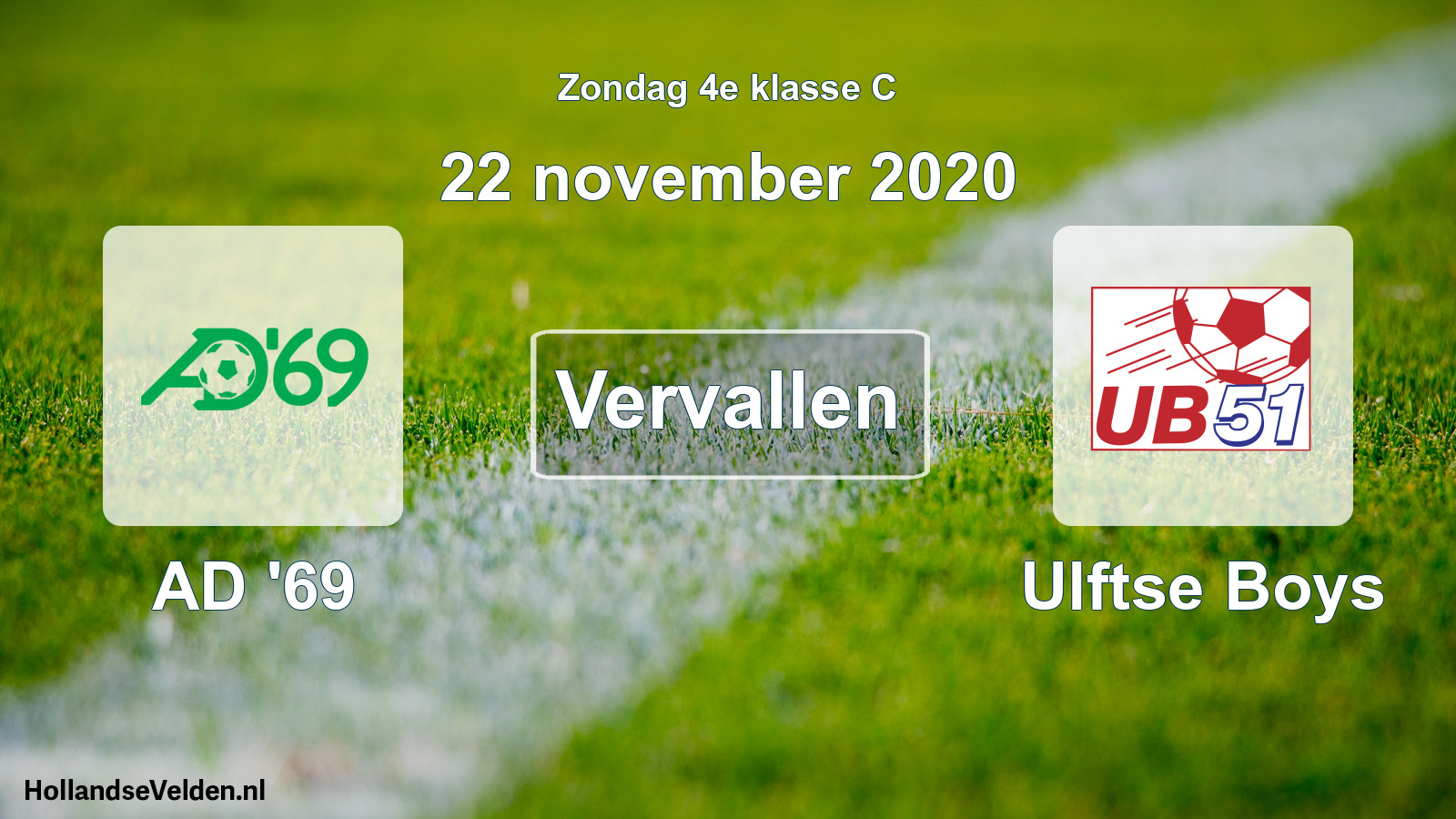 Scheduled Match: AD '69 - Ulftse Boys (22 November 2020)