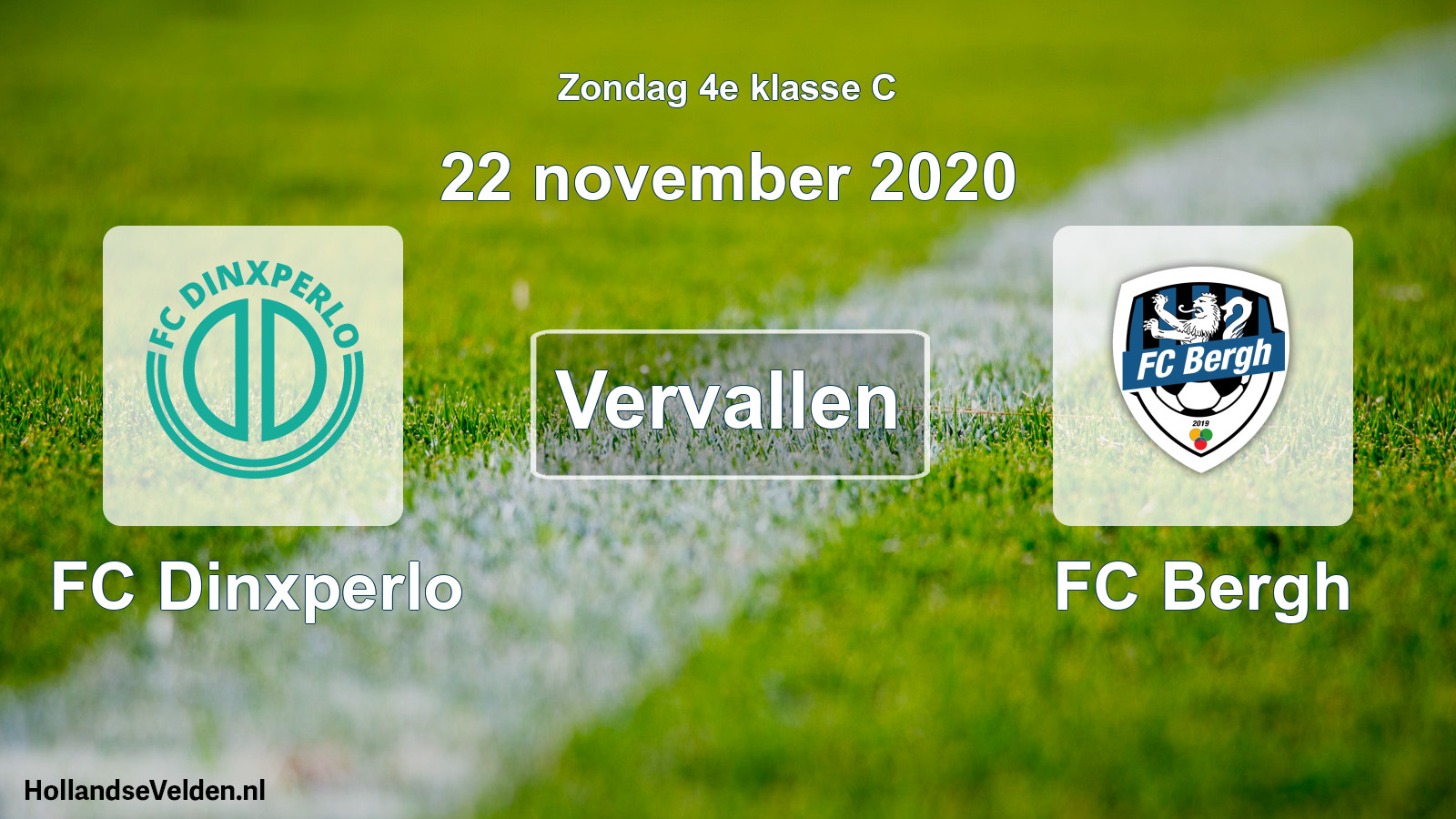 Scheduled Match: FC Dinxperlo - FC Bergh (22 November 2020)