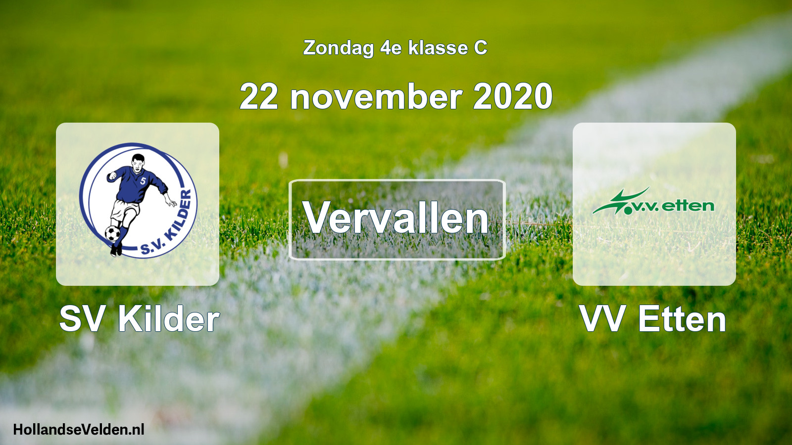 Scheduled Match: SV Kilder - VV Etten (22 November 2020)