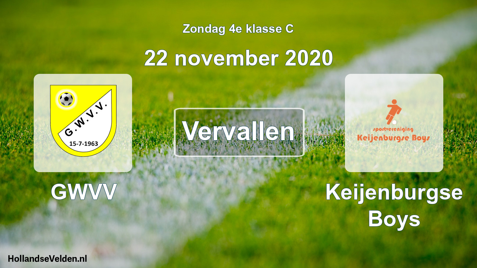 Scheduled Match: GWVV - Keijenburgse Boys (22 November 2020)
