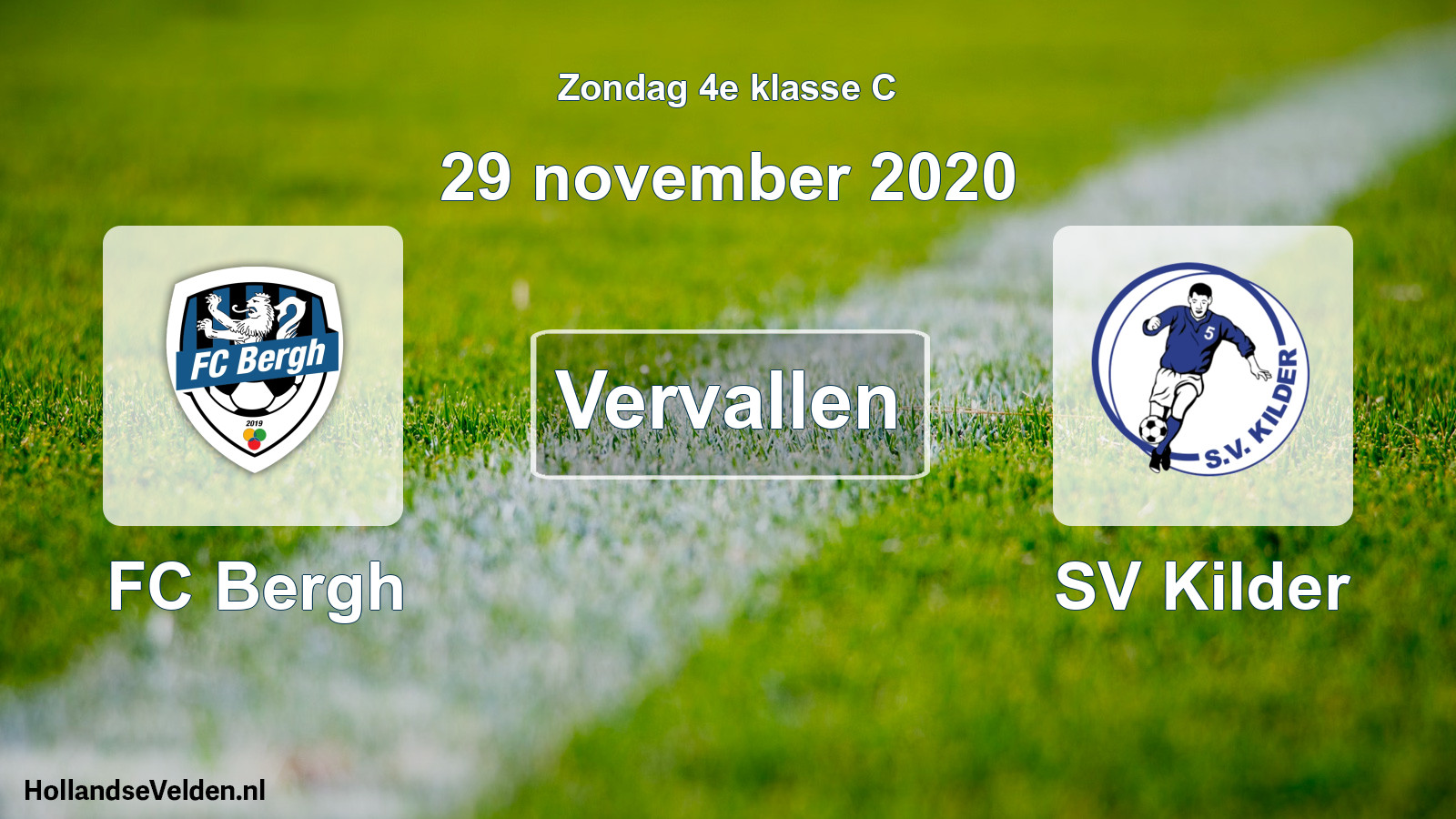 Scheduled Match: FC Bergh - SV Kilder (29 November 2020)
