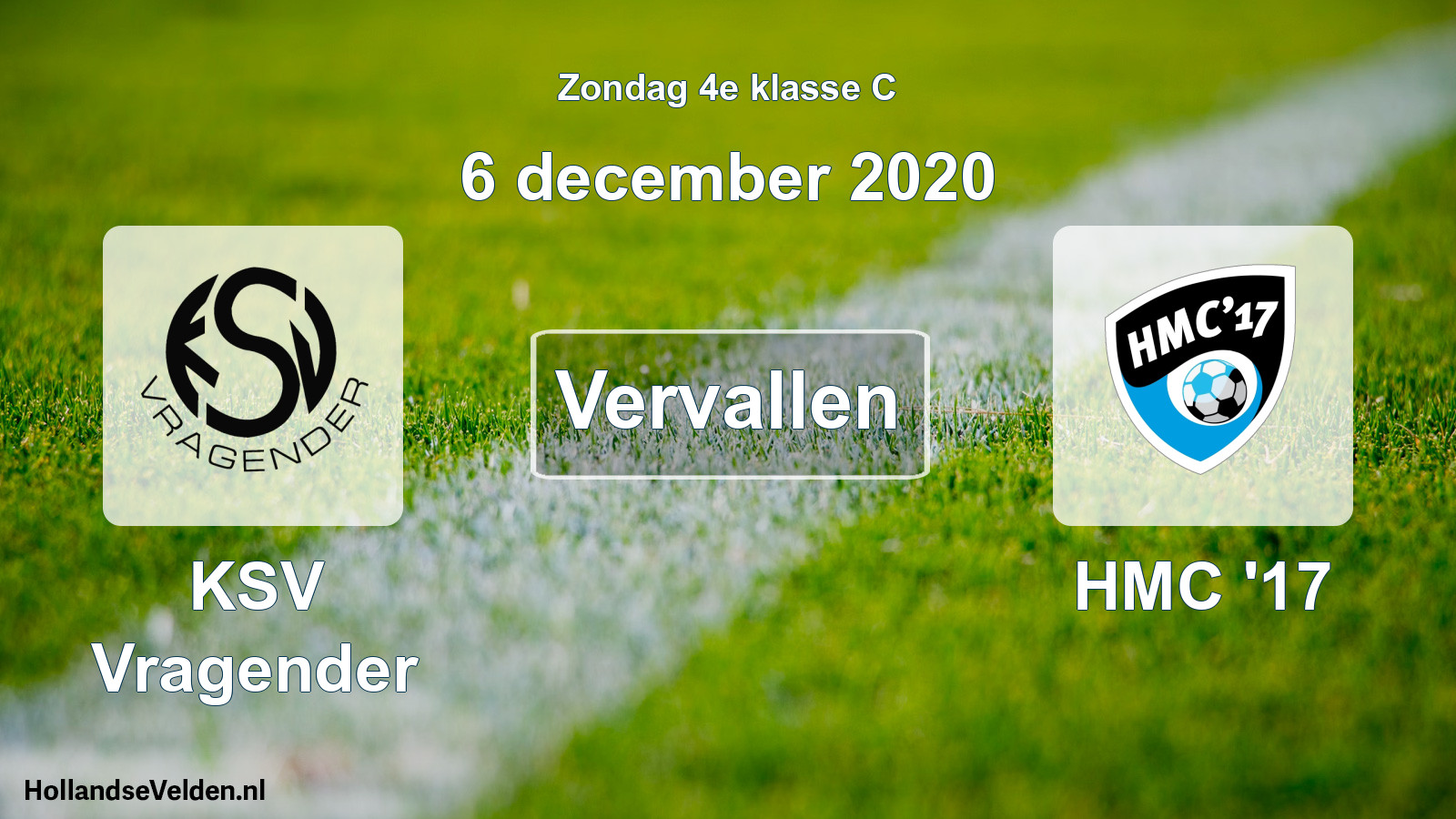 Scheduled Match: KSV Vragender - HMC '17 (6 December 2020)
